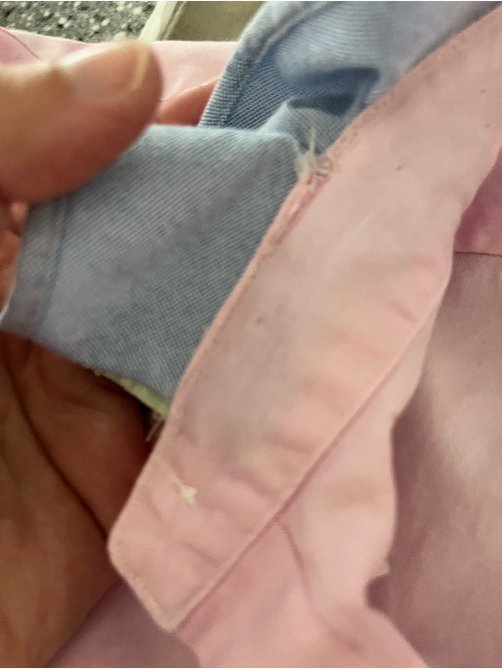 Upcycled Ralph Lauren Light Pink Button-Down Oxford Shirt Ruffle Collar - Picture 7 of 7